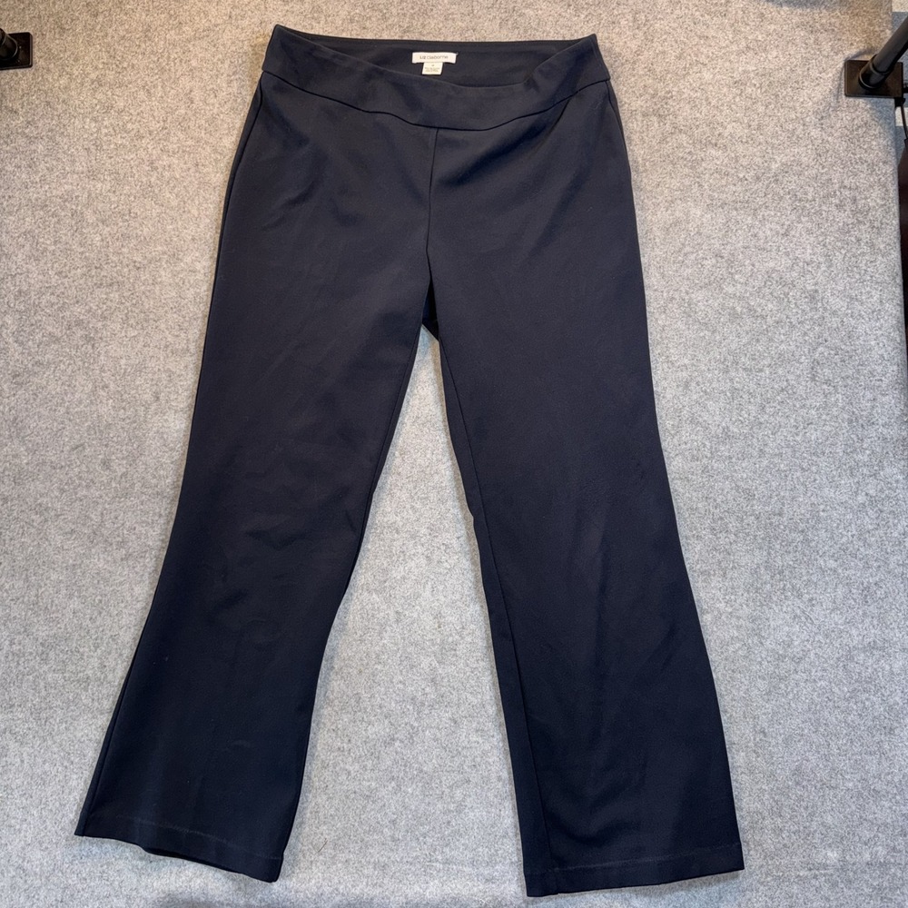 Liz Claiborne Dress Pants 14 Navy Blue Stretch Polyester Spandex